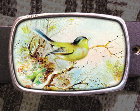 Vintage Limoges Bird Belt Buckle