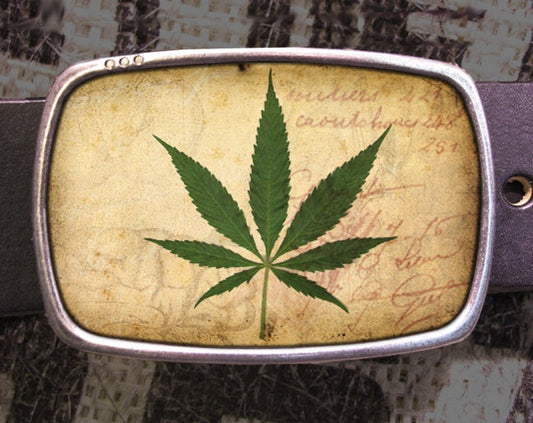 Vintage Marijuana Weed Leaf Belt Buckle   or  Stoner    Blunt Joint Cannabis Weed Medical