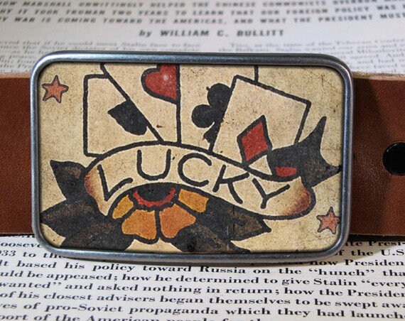 Lucky Tattoo Belt Buckle