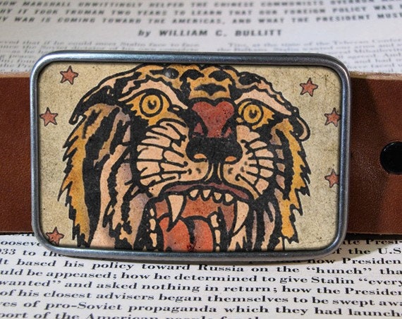 Tiger Tattoo Belt Buckle