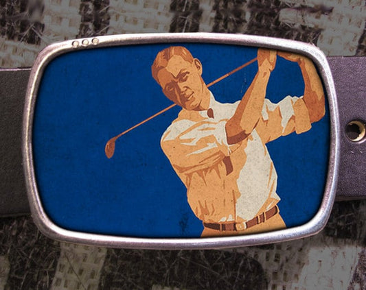 Golfer Belt Buckle  Retro Cool