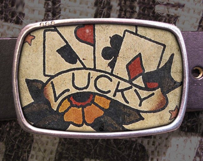 Lucky Tattoo Belt Buckle