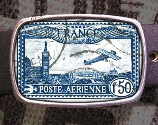France Stamp Belt Buckle