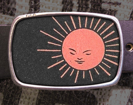 a belt with a picture of a sun on it