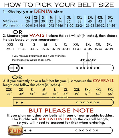 a diagram of how to pick your belt size