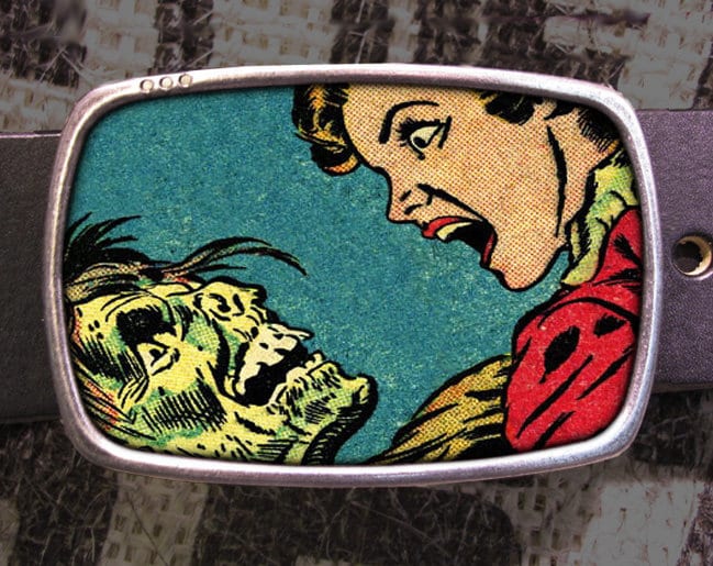 Zombie Woman Scream Belt Buckle