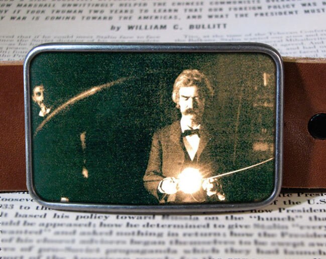 Twain-Tesla Belt Buckle Science Buckle