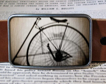 Vintage Bike Belt Buckle Penny Farthing Buckle