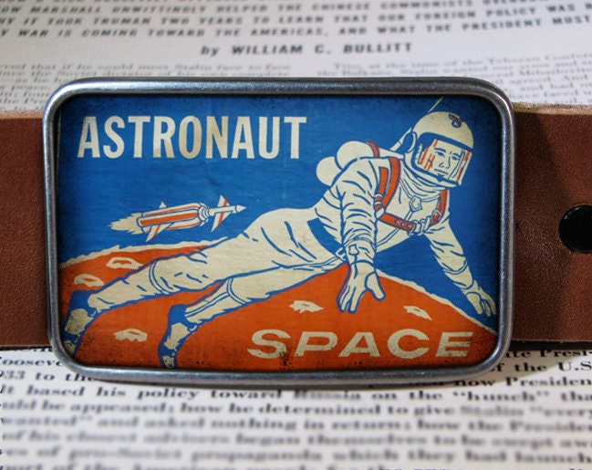 Vintage Space Astronaut Belt Buckle