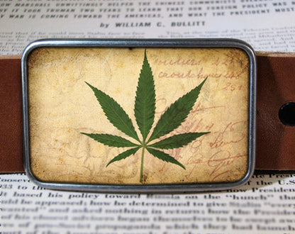 Vintage Marijuana Weed Leaf Belt Buckle   or  Stoner    Blunt Joint Cannabis Weed Medical