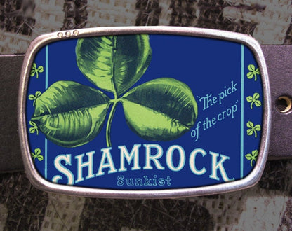 St. Patrick's Day Belt Buckle Shamrock Sunkist