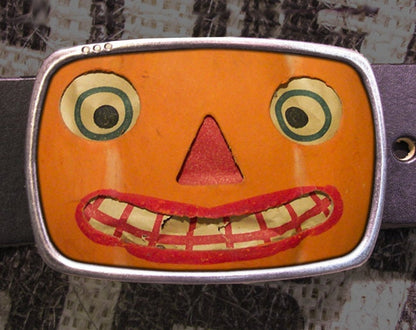 Vintage Jack O'Lantern Goofy Face Belt Buckle