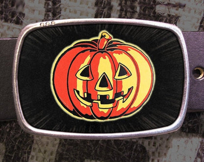 Vintage Jack O'Lantern Pumpkin Belt Buckle