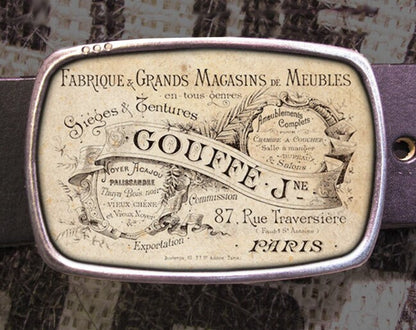 French Advertisment Belt Buckle