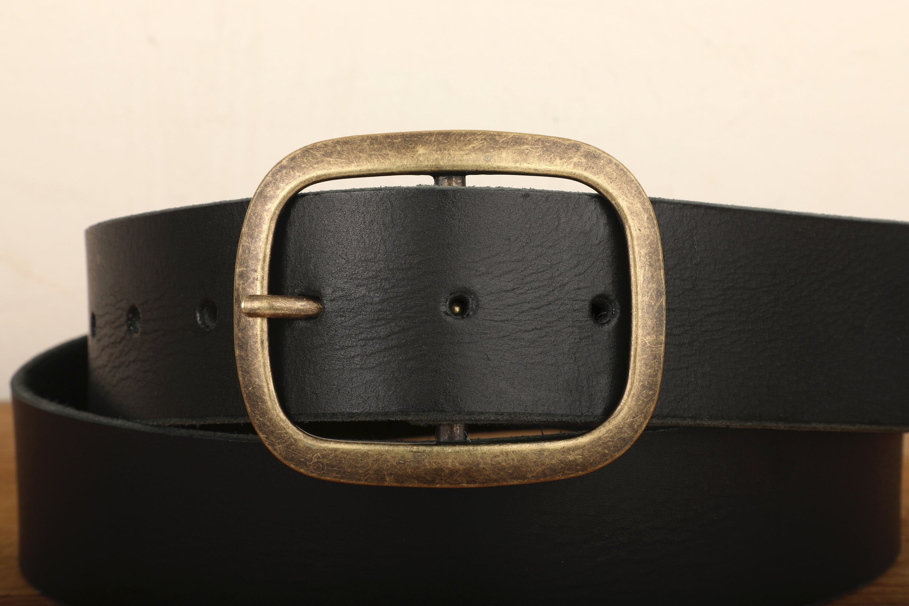 Vintage Coach Black Leather Gold Brass buying Buckle 42”