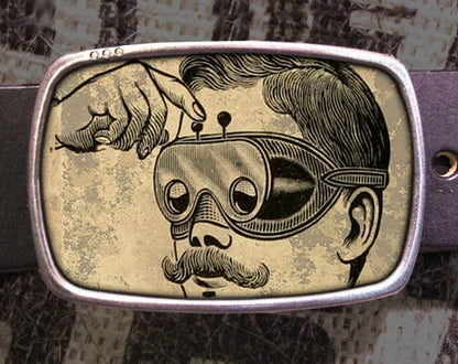 Steampunk Glasses Belt Buckle
