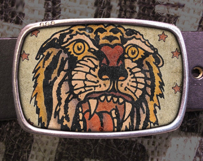 Tiger Tattoo Belt Buckle
