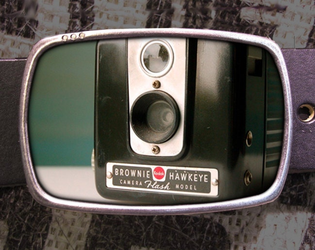 Vintage Brownie Hawkeye Camera Belt Buckle