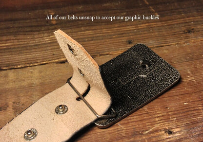 Western Embossed Leather Belt in Vintage Aged Finish